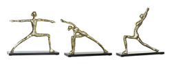 Statua Decorativa DKD Home Decor Alluminio Legno MDF Yoga (3 pcs) (33 x 10 x 35 cm) (35 x 10 x 33 cm) (33 x 10 x 28 cm) características