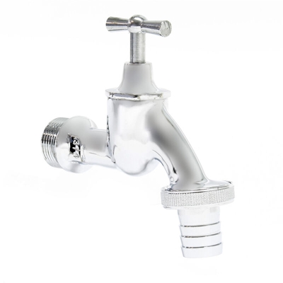 Valvola di drenaggio cromata con filettatura esterna 26.44mm attacco tubo 19mm