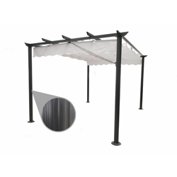 Gazebo Pergola da giardino 3X4 telo in poliestere 200 grammi e struttura in alluminio ANTRACITE precio