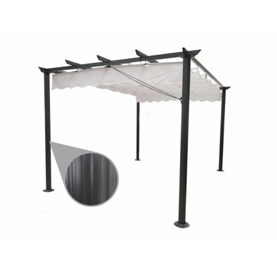 Gazebo Pergola da giardino 3X4 telo in poliestere 200 grammi e struttura in alluminio ANTRACITE