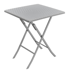 Tavolo Pieghevole Piano quadrato Effetto Rattan Rak misura 62x62x73h cm bianco precio