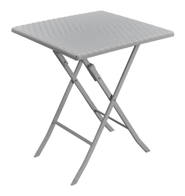 Tavolo Pieghevole Piano quadrato Effetto Rattan Rak misura 62x62x73h cm bianco