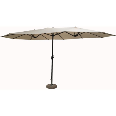 OMBRELLONE TRIPLO GIARDINO 270X460 ESTERNO ALLUMINIO TELO ECRU 180gr MARCHIATO MICHELE SOGARI