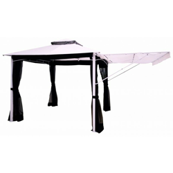Gazebo in Metallo con Ribalta 4 Zanzariere e Copertura in Tessuto 3X3 BIANCO Michele Sogari precio
