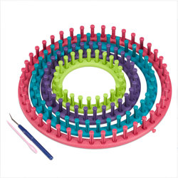 Set di Telai per Lavori a Maglia, con Istruzioni, Set per Principianti, Ø 28cm, 24cm, 19cm, 14cm, Colorato en oferta