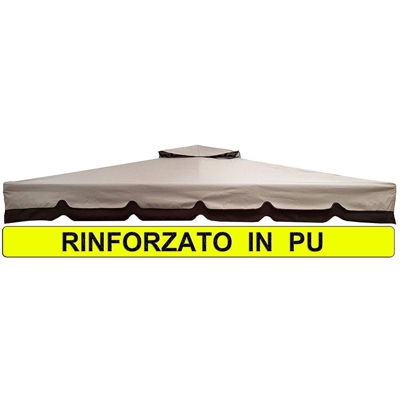 Telo ricambio Rinforzato in PU Copertura Gazebo 3X4 250 gr Ricambio Camino Antivento Antipioggia 3 X 4 MARCATO MICHELE SOGARI