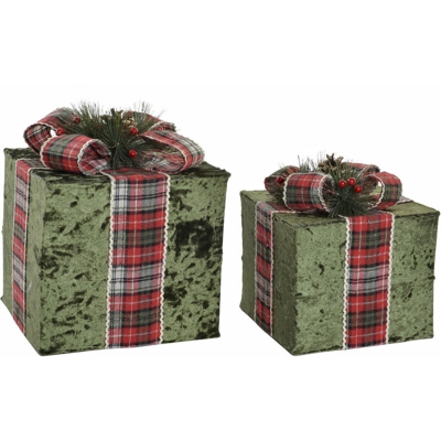 Statua Decorativa DKD Home Decor Pacco Regalo Poliestere PVC Metallo (2 pcs)