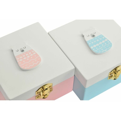 Scatola Decorativa DKD Home Decor Metallo Legno MDF Orso (2 pcs) (10 x 10.5 x 6 cm)