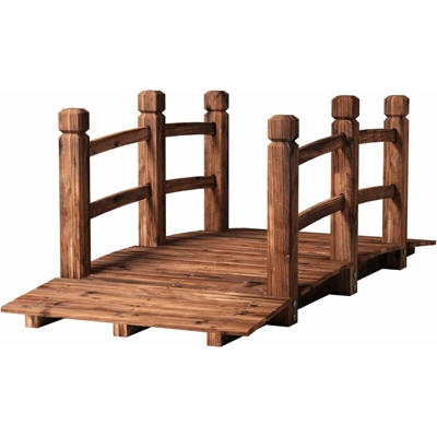 Ponte da Giardino in Legno Lungo 150cm?Ponte Paesaggio Antico, Decorazione per Esterno