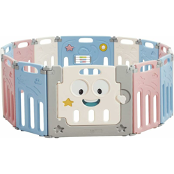 Box sicuro per bambini con sportello e serratura, recinto di sicurezza pieghevole per interno con forma regolabile, centro attività per bambini, precio