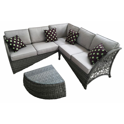 Set Key West Alluminio/Simil Rattan Divano Angolare