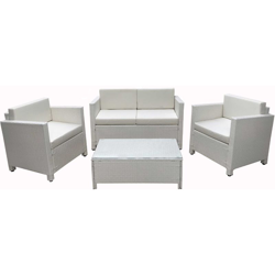 Set da Giardino AIDA colore BIANCO e Simil Rattan DIVANO POLTRONE E TAVOLINO TEMPERATO 5 mm precio