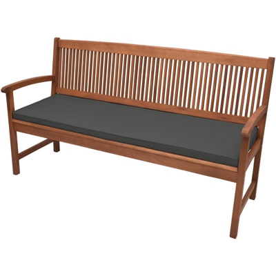 Beautissu Cuscino per panche Base BK Comodo e Versatile per panchine da Giardino Balcone terrazza Grigio grafite, 150x48x5 cm