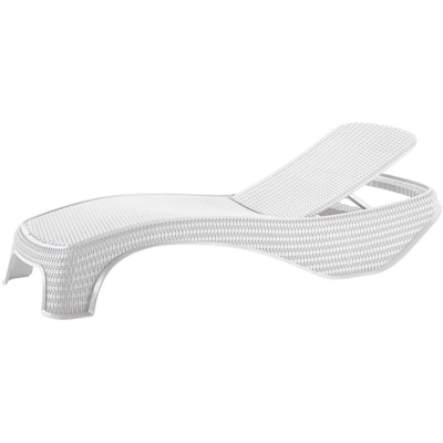 Lettino della Keter Atlantic colore bianco impilabile e regolabile 196X74X36