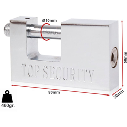 Ledlux - Lucchetto Corazzato Antiscasso 80mm Con 3 Chiavi características