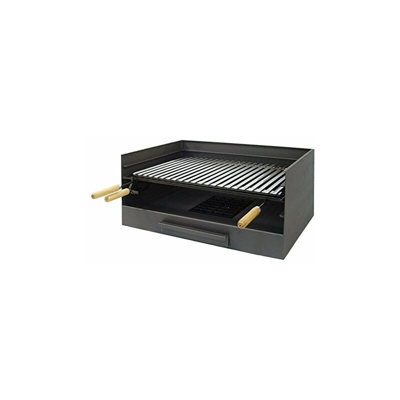 Imex El Zorro 71514 Cassetto per barbecue in acciaio inox con griglia, 50 x 40 x 33 cm