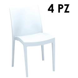 4pz GrandSoleil Sedia Giardino Venice in Prolipropilene Bianca impilabile precio