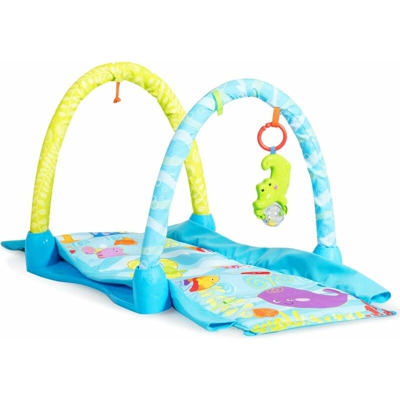 Goplus - Palestrina Multifunzione per Bambini, Tappetino per Neonato da 0+ Mesi con Giocattoli, Tappeto Morbido con Archi Gioco, 112x53x45 cm