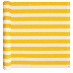 Paravento da Balcone HDPE 75x600 cm Giallo e Bianco precio
