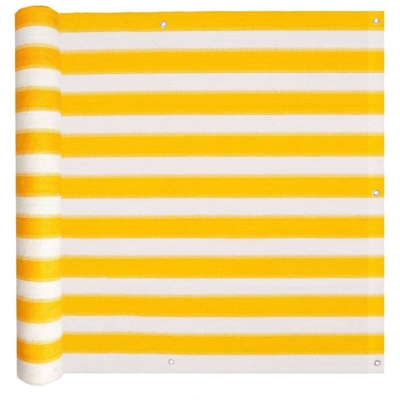 Paravento da Balcone HDPE 75x600 cm Giallo e Bianco