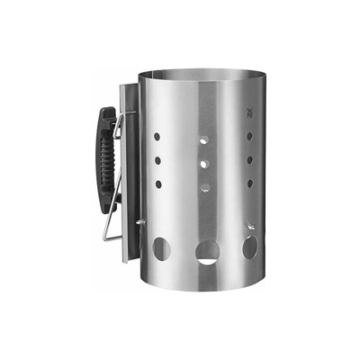 WMF BBQ Anzündkamin 29 x 17 x 27 cm Caminetto per Barbecue a carbonella o bricchette, con Manico e Staffa di Supporto, Acciaio Inox 18/8
