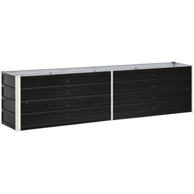 Letto Rialzato in Acciaio Zincato 240x40x45 cm Antracite