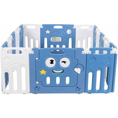 Recinto Pieghevole per Bambini, Box di Sicurezza per Bambini con Porta, Adatto per Casa, Asilo, Centro Attività di Sicurezza con 16 Pannelli per