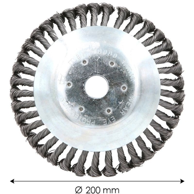 Spazzola Conica universale Diametro 200 mm per Decespugliatore Pulizia Suolo + Parasassi kibani