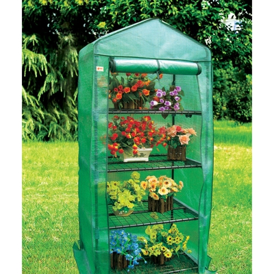 Serra da giardino per piante Serra a 4 livelli 69cm x 49cm x 158cm struttura in metallo verniciato a polvere e PVC di alta qualità