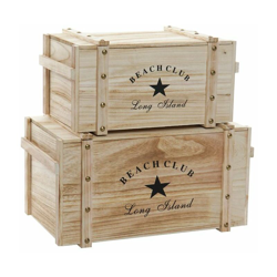 Scatola Decorativa DKD Home Decor Beach Club Legno di paulownia (2 pcs) en oferta