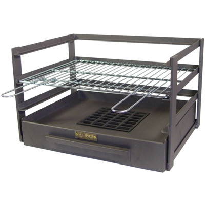 IMEX EL ZORRO 71475.0Â cassetto Barbecue con griglia zincati, Nero, 57Â x 41Â x 35Â cm
