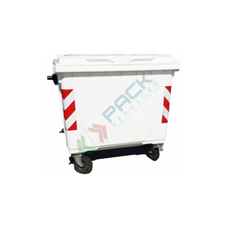Cassonetto per la raccolta differenziata rifiuti, capacità 660 Lt, certificato UNI EN 840, coperchio piano, colore bianco (Bianco) características
