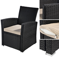 Poly Garden Terraces Sedia da giardino Poltrona Rattan Sedia da giardino Nero características