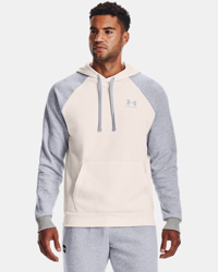 Felpa con cappuccio UA Rival Fleece Colorblock da uomo en oferta