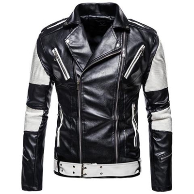 Giacca Di Pelle Bomber Da Motociclista, Colletto Rovesciato Autunnale Da Uomo Vestibilità Slim, Cappotti Maschili [ b067 / 4xl]