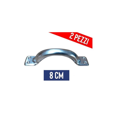 Maniglia Imbuttita Per Mobile In Acciaio Zincato 2 Pezzi 12587V Cm 8 (12587)