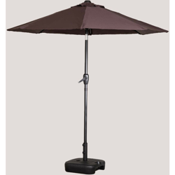 SKLUM Ombrellone in Tessuto e Acciaio (Ø210 cm) Traun Marrone Caffè Poliestere - Acciaio precio