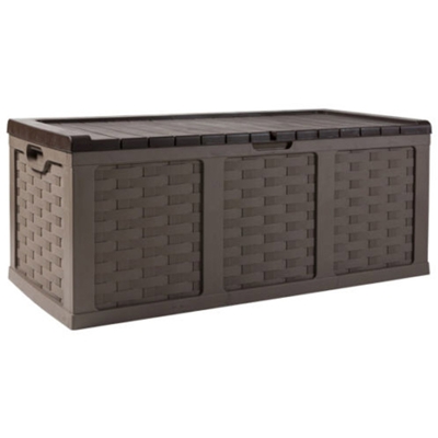 Cassapanca 157x75x63h in resina antiurto con trama ad intreccio