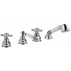 Batteria bordo vasca con deviatore senza bocca di erogazione Paffoni VLV042-IRV042 | Cromo - Iris en oferta