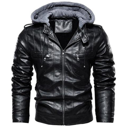 Giacca Da Moto Vintage Da Uomo, Cappotto Spesso In Pelle Bomber In Pile Da Uomo [ ddt24 Nero / L] características