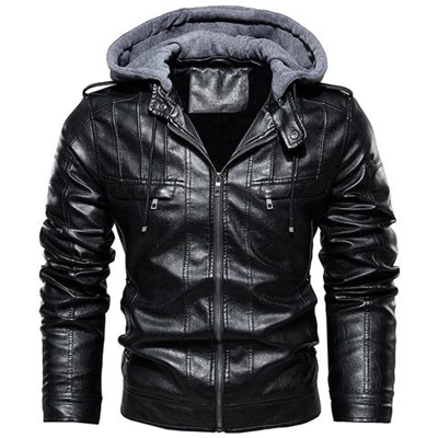 Giacca Da Moto Vintage Da Uomo, Cappotto Spesso In Pelle Bomber In Pile Da Uomo [ ddt24 Nero / M]