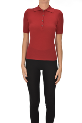 Wool knit polo shirt en oferta