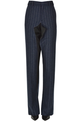 Pinstriped wool trousers
