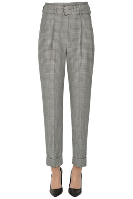 Checked print trousers