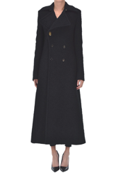 Bouclè double-breasted long coat precio