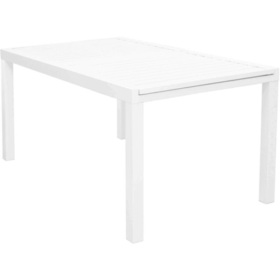 Tavolo Rettangolare Allungabile In Alluminio Bianco 160/240 Da Esterno Giardino, Per Ristorante Agriturismo Albergo Hotel