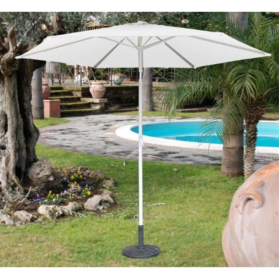 Ombrellone diam.3 m alluminio palo centrale mod. Garden colore bianco