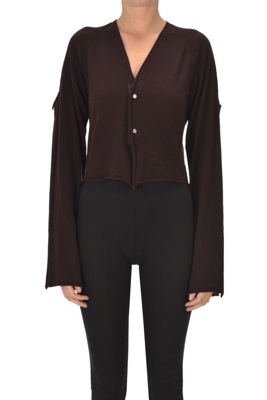 Cropped wool cardigan