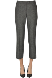Cropped herringbone trousers en oferta