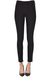 Contrasting side bands skinny jeans precio